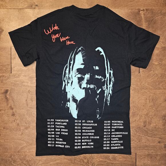 Travis Scott Astroworld Tour Concert T Shirt Size S Black NEW Wish You Were Here - Picture 2 of 5